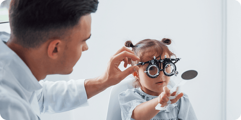 Child having an eye examination