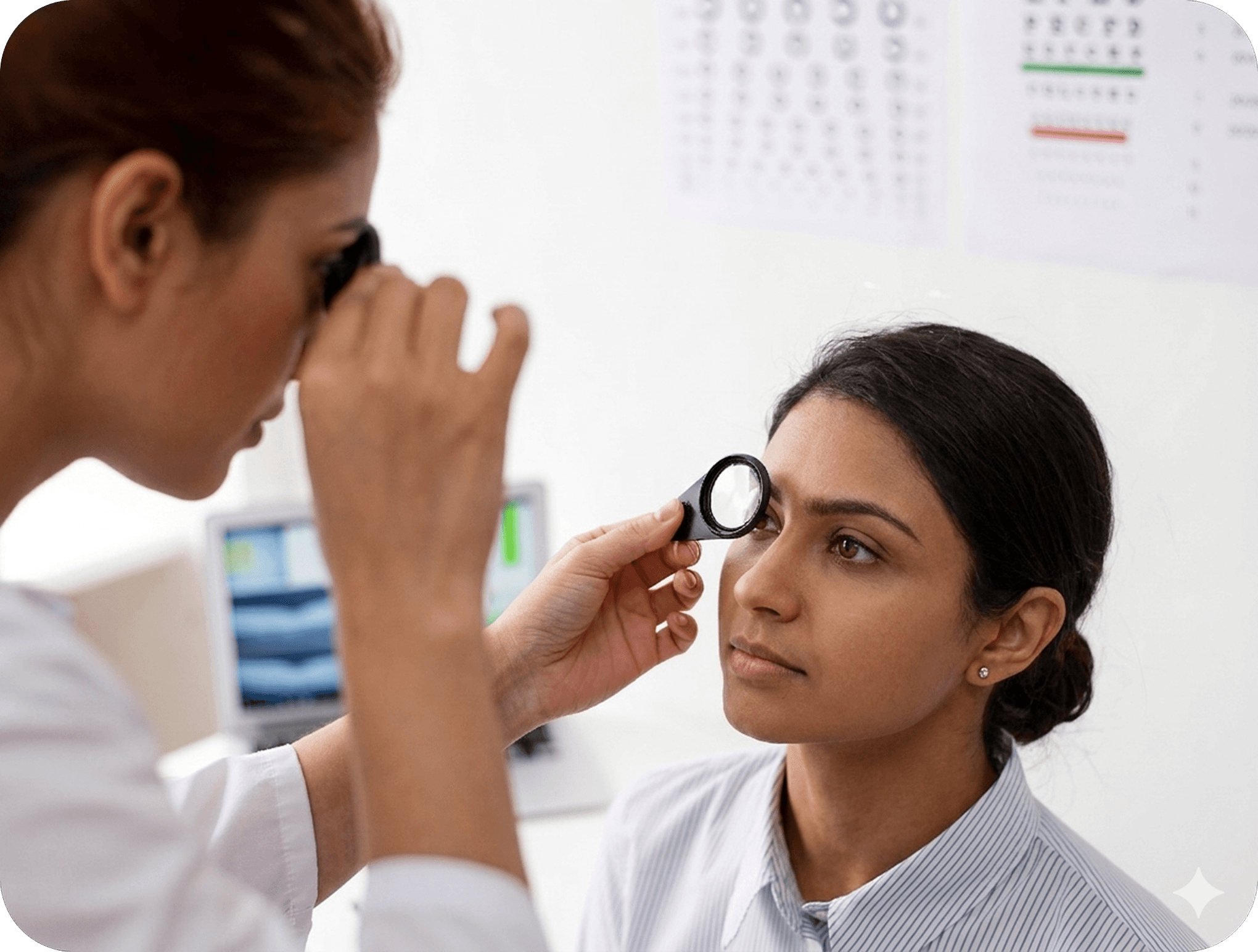 Eye examination for keratoconus symptoms