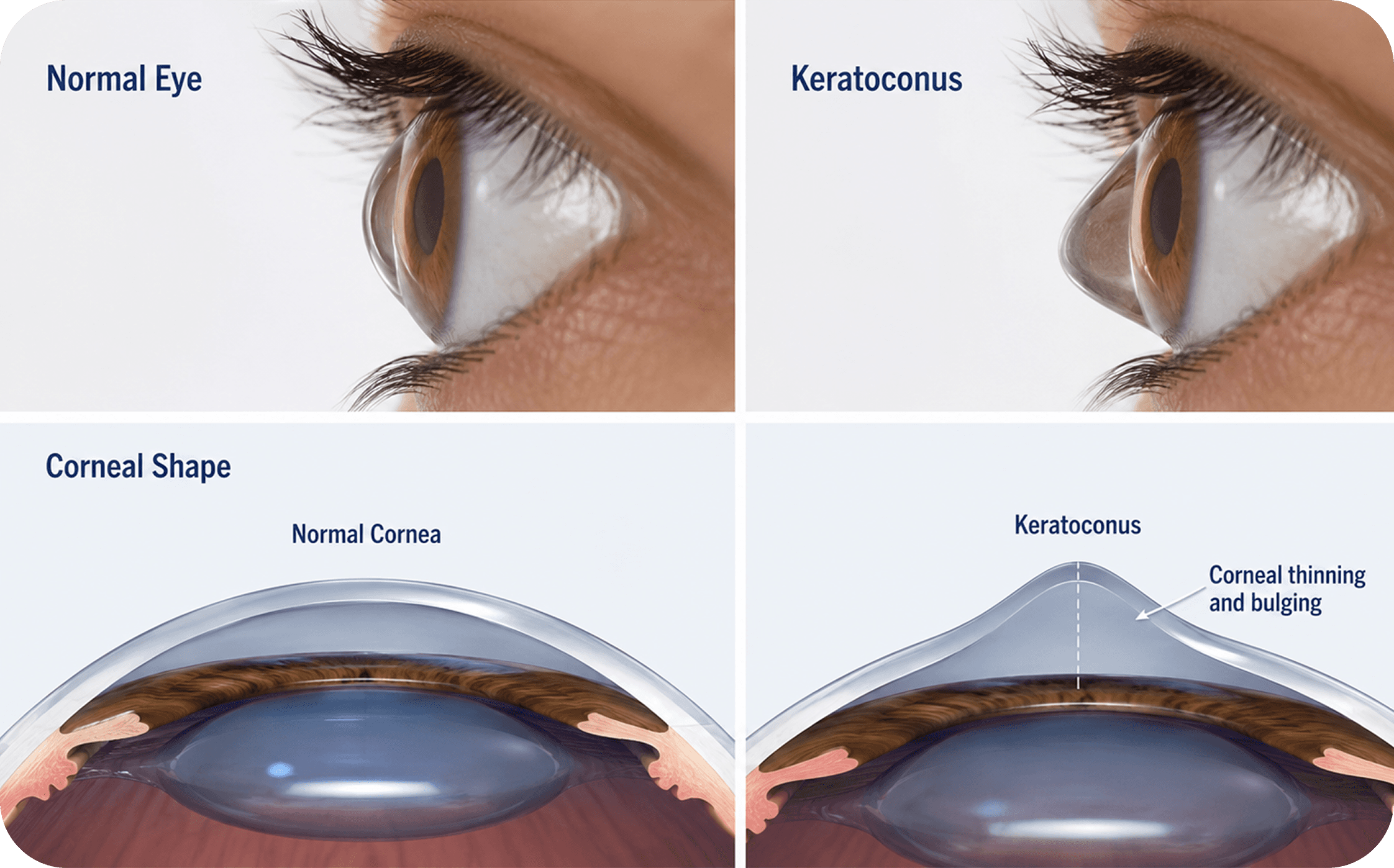 Comparison of normal eye and keratoconus corneal shape