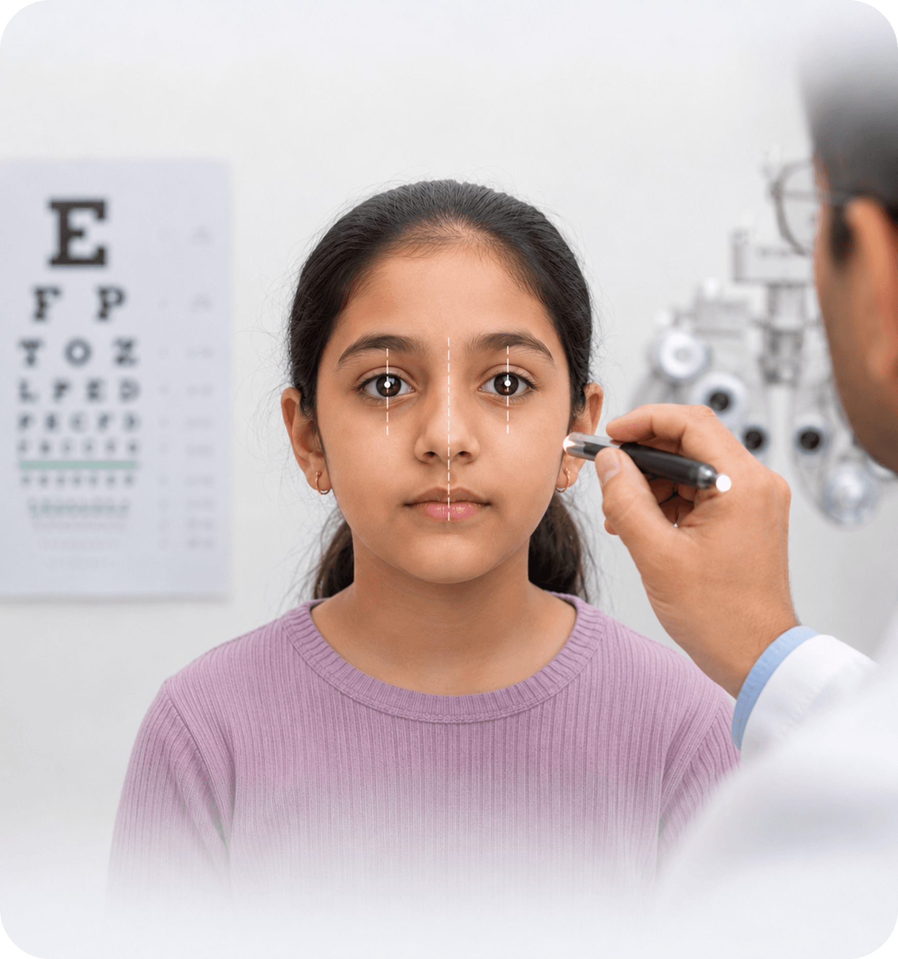 Corneal light reflex test for squint diagnosis