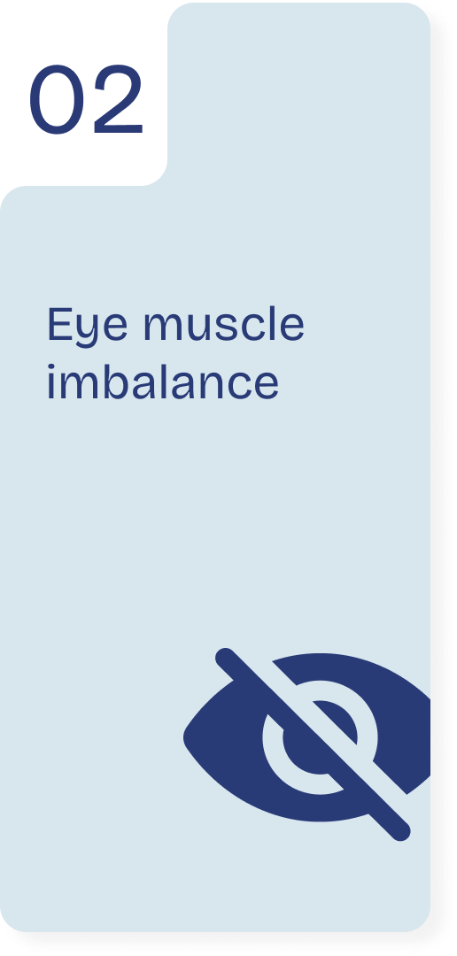 Weak eye muscle coordination